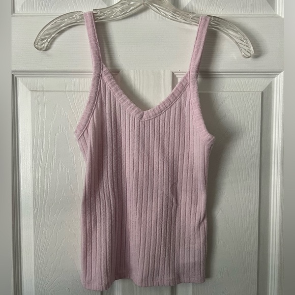 American Eagle Outfitters Women’s Pink Ribbed Tank Top - Picture 1 of 3